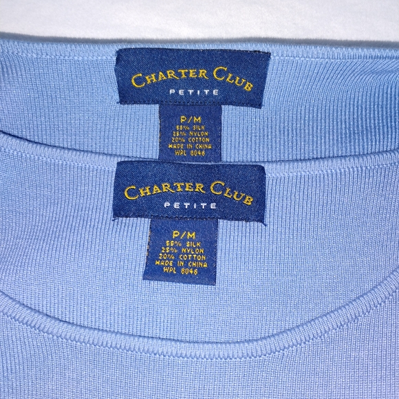 Charter Club Silk Blend Cardigan Sweater 2 Piece Set Petite Medium - Picture 12 of 14